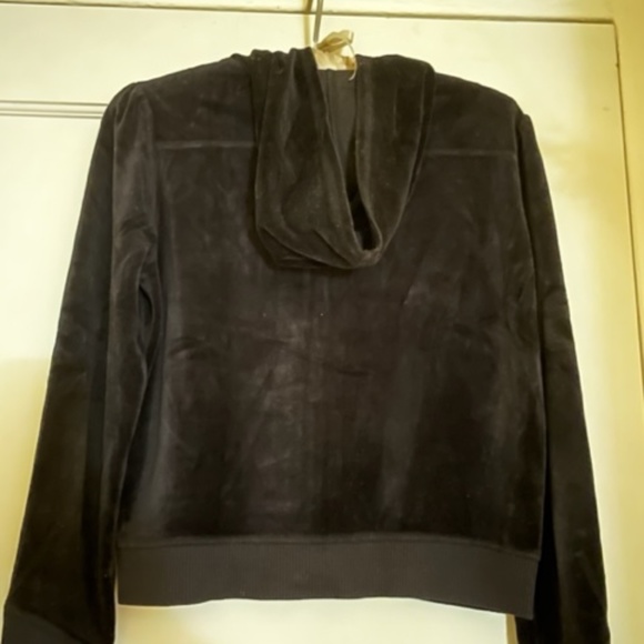 Ann Taylor Loft Black Velour Zip Front Hoodie Size XSP - Picture 3 of 4